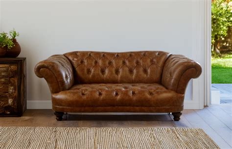Tan leather Chesterfield sofa UK | DesignerSofas4u - balustradellc