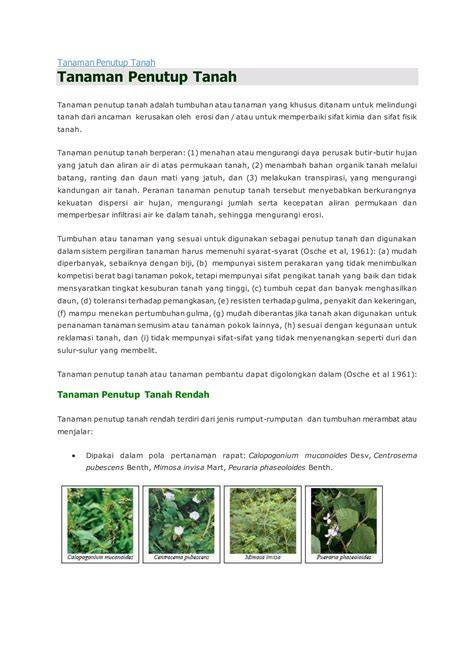 Tanaman Penutup Tanah untuk Konservasi | PDF - Scribd - raincitystudios.com