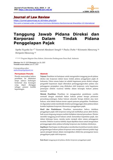 Tanggung Jawab Pidana Direksi dan Korporasi Dalam Tindak Pidana ... - balustradellc