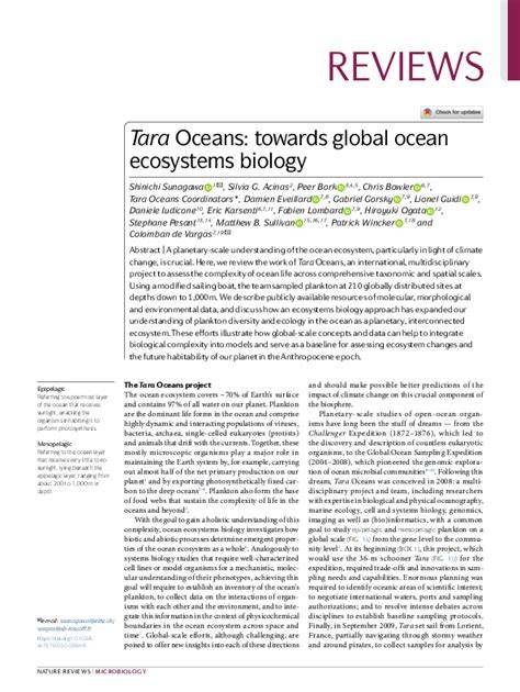 Tara Oceans: towards global ocean ecosystems biology - Nature - raincitystudios.com