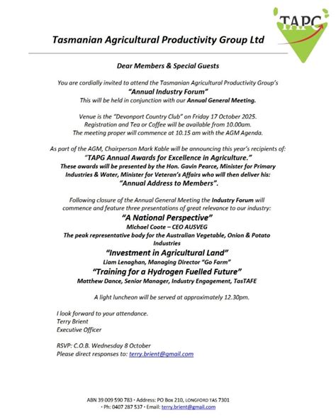 Tasmanian Agricultural Productivity Group Ltd - balustradellc