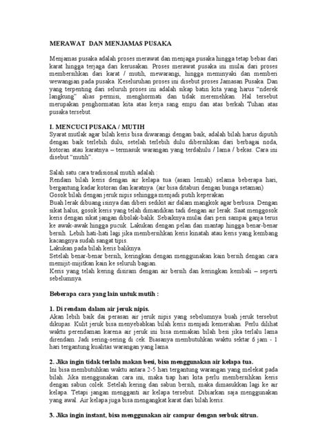 Tata Cara Menjamas Pusaka - DUNIA KERIS - balustradellc