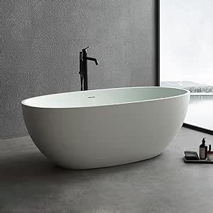 Tatayosi 63inch Luxury Solid Surface Bathtub Stone Resin Freestanding ... - balustradellc