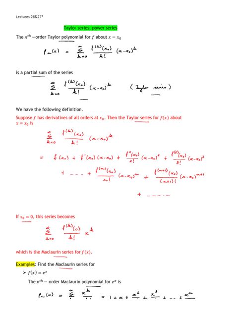 Taylor and Maclaurin Series Guide | PDF | Calculus - wintechmobiles.com