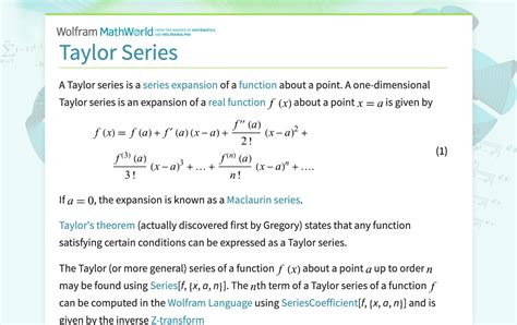 Taylor Series -- from Wolfram MathWorld - wintechmobiles.com
