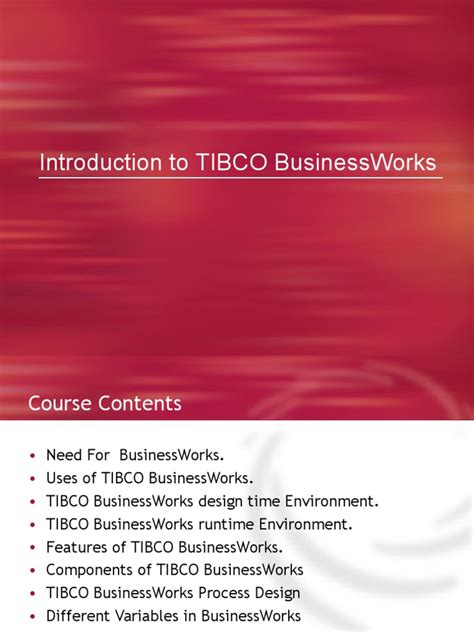TCA-Tibco-BusinessWorks PDF Demo