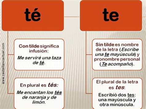 Te vs. Té | Compare Spanish Words - balustradellc