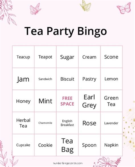 TEA PARTY Bingo Cards to Download, Print and Customize!