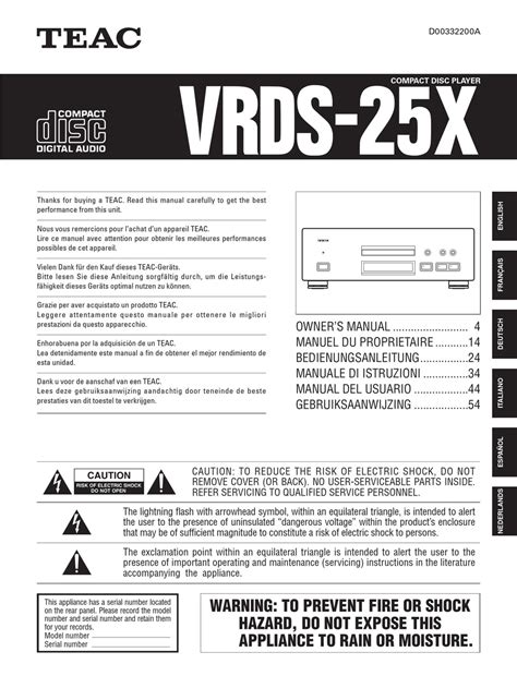 TEAC VRDS-25X OWNER