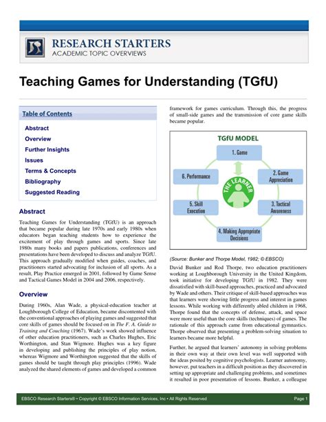 TEACHING G - TGfU