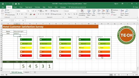 TECH007 Create a survey in Excel using Option Buttons (a.k.a. Radio
