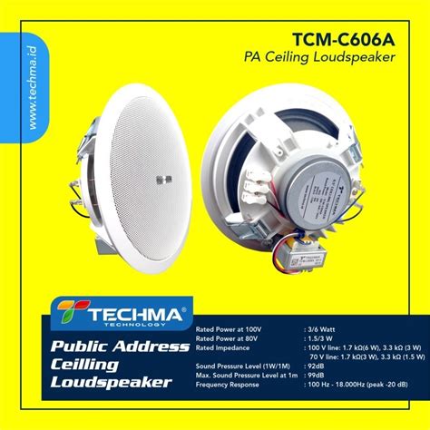 Techma Ceiling Speaker 6watt TCM-C606A - Speaker Plafon - balustradellc