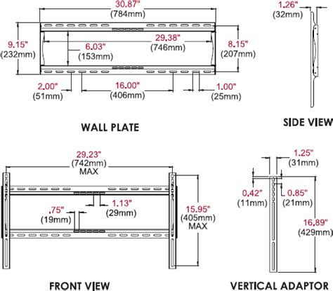 TECHNICAL DATA SHEET - Universal Flat Wall Mount for 32 to …