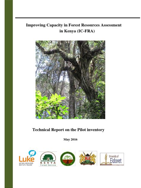 TECHNICAL REPORT ON THE NATIONAL ASSESSMENT OF FOREST … - raincitystudios.com