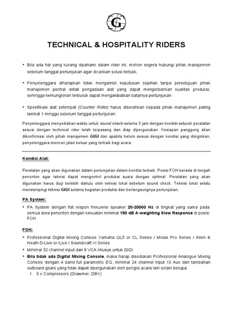 TECHNICAL REQUIREMENTS / RIDER - TINFO - muktibox.com