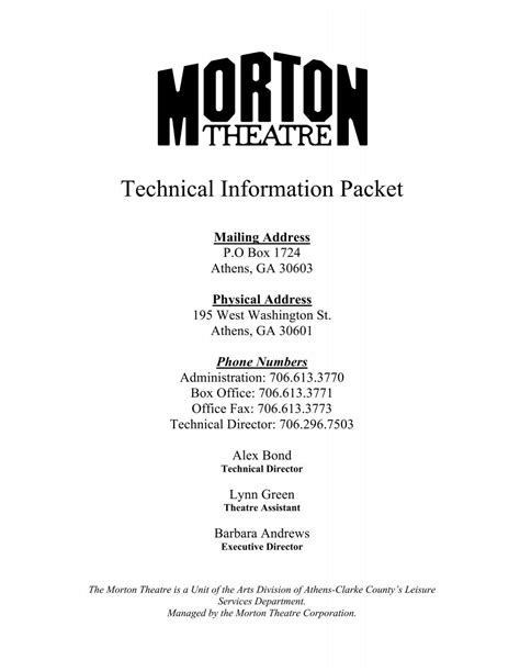 Technical Rider for Theatre Bookings - Surrey Schools - muktibox.com