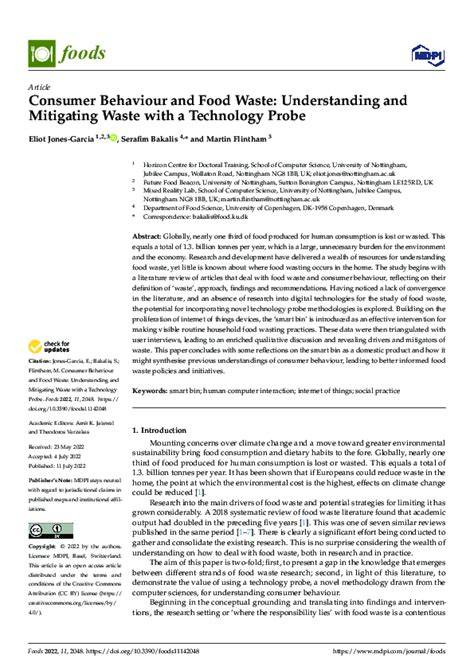 Technological solutions and consumer behaviour in mitigating food waste ... - raincitystudios.com