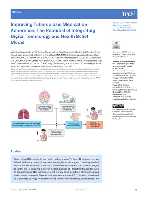 TECHNOLOGIES FOR IMPROVING TB MEDICATION ADHERENCE