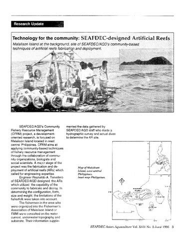 Technology for the community: SEAFDEC-designed artificial reefs - muktibox.com
