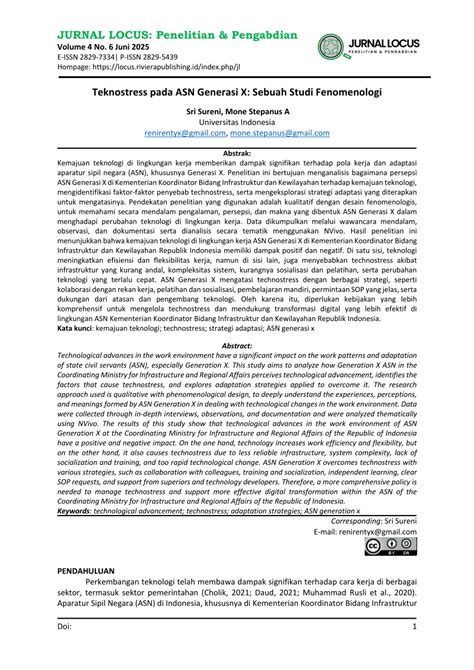 Technostress pada ASN Generasi X: Sebuah Studi Fenomenologi - balustradellc