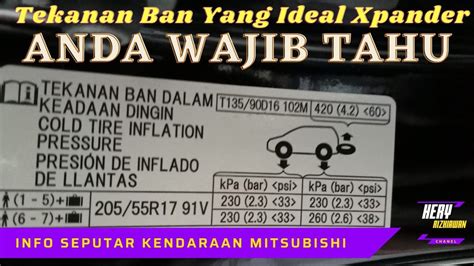 Tekanan Ban Xpander - balustradellc