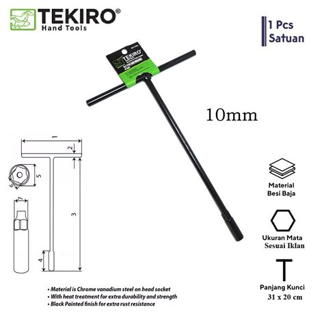 TEKIRO T TYPE WRENCH 10 MM - KUNCI SOCK T … - raincitystudios.com