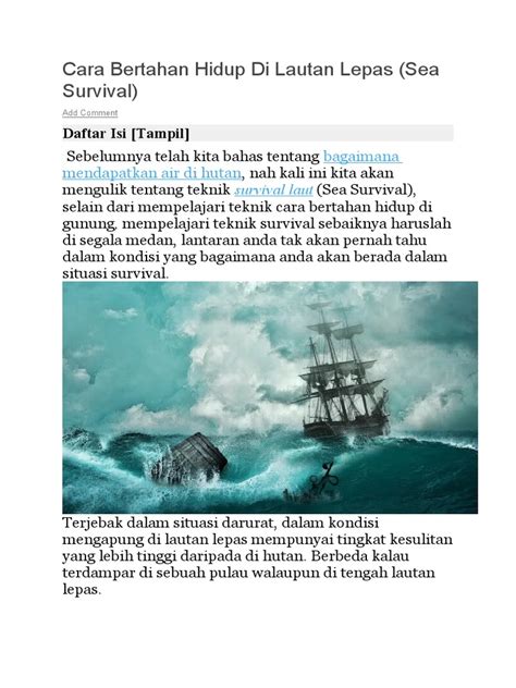 Teknik Bertahan Hidup di Lautan Lepas - balustradellc