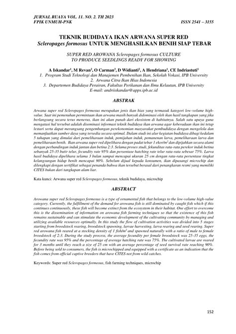 Teknik Budidaya Arwana Super Red | PDF | Sains - balustradellc