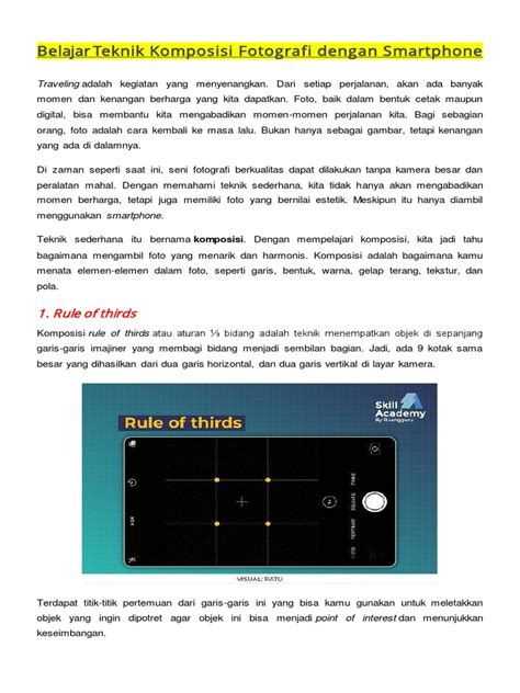 Teknik Dasar Fotografi Smartphone | PDF | Griya - balustradellc