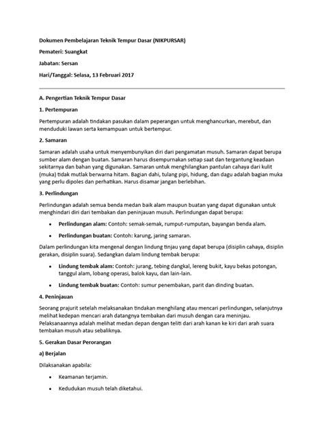 Teknik Dasar Tempur Tni Ad - balustradellc