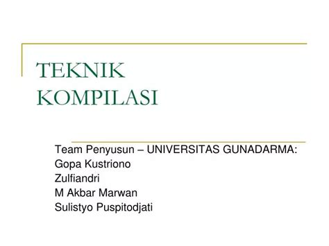 TEKNIK KOMPILASI - PowerPoint PPT Presentation - PowerShow