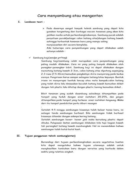 Teknik Menyambung dan Mengenten Tanaman | PDF - raincitystudios.com