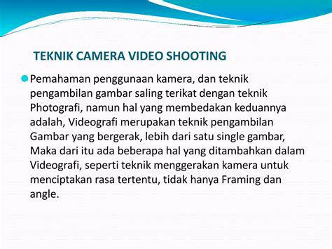Teknik Pengambilan Video Shooting - btkp - balustradellc