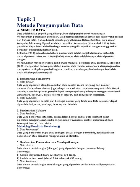 Teknik Pengumpulan Data dalam Statistika | PDF - Scribd - wintechmobiles.com