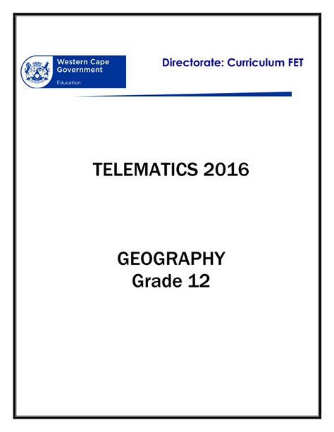 TELEMATICS 2016 - Western Cape