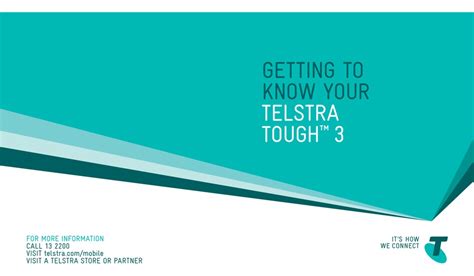 TELSTRA TOUGH 3 GETTING TO KNOW YOUR Pdf …