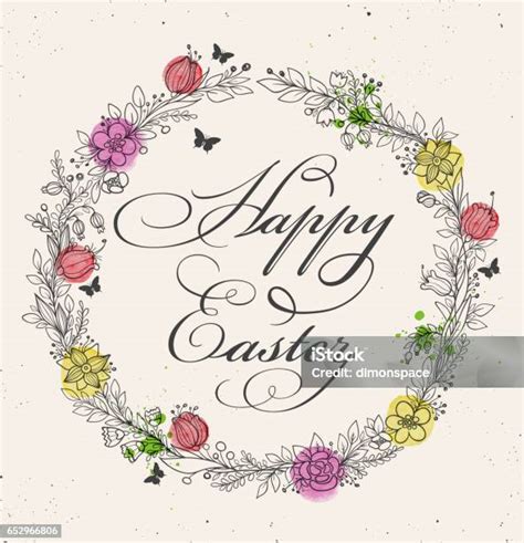 Templat kartu ucapan bergaya vintage untuk Paskah dengan keranjang ... - balustradellc