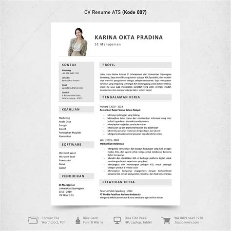 Template CV Ramah ATS - rezly.ai - balustradellc