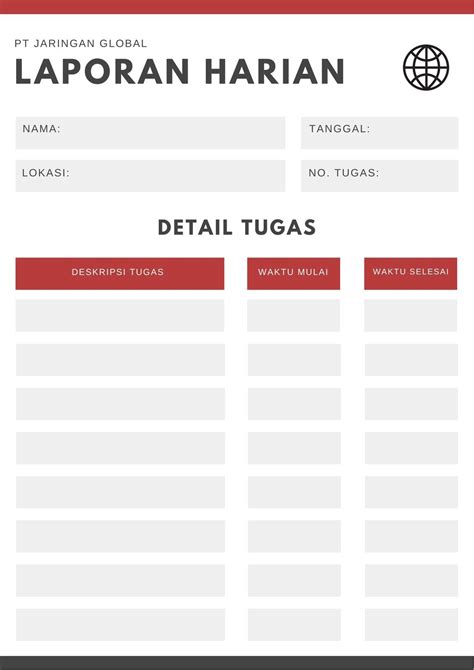 Template Laporan Harian Gratis - balustradellc