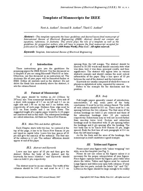 Template of Manuscripts for IREE - Universitas Malikussaleh ACEH - coolestguyplanet.net