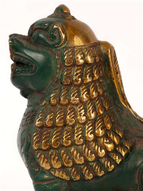 Temple Guardian Lion Pair Figurines | Brass Animal Statues for Home ... - balustradellc