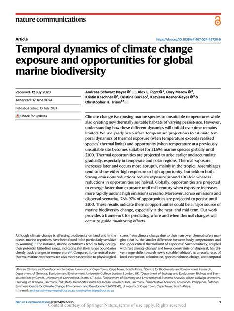 Temporal dynamics of climate change exposure and … - raincitystudios.com