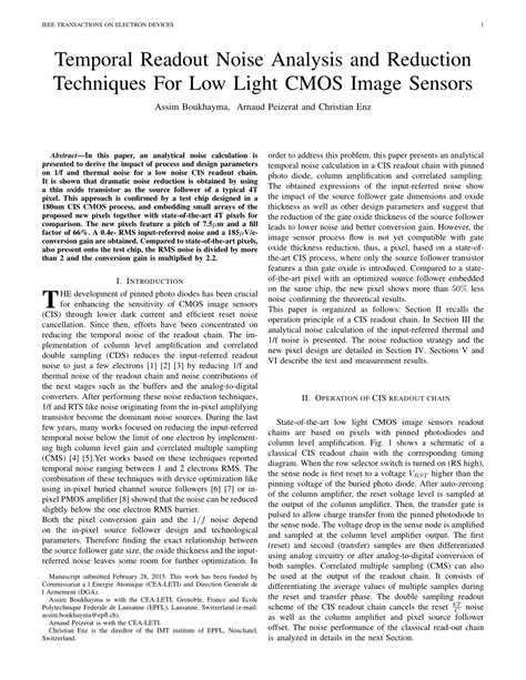 Temporal Readout Noise Analysis and Reduction Techniques for Low-Light ... - balustradellc