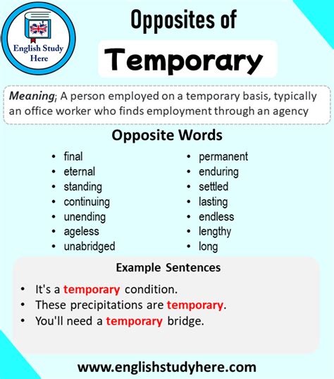 TEMPORARILY Antonyms: 2 Opposite Words in English