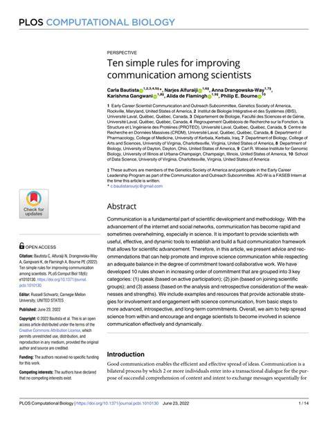 Ten simple rules for improving communication among … - raincitystudios.com