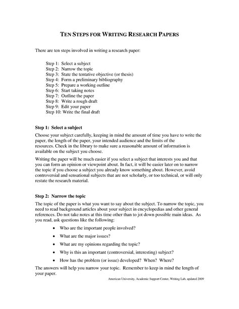 Ten Steps for Writing Research Papers - American University - balustradellc