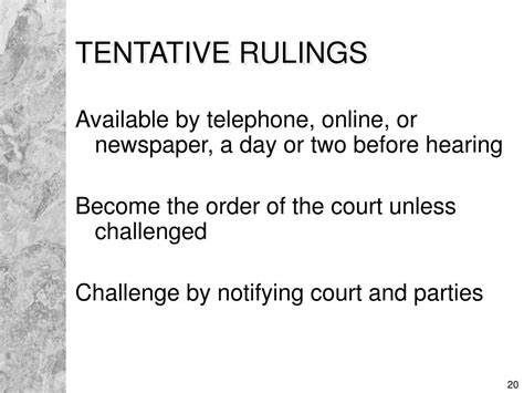 TENTATIVE RULINGS for CIVIL LAW and MOTION