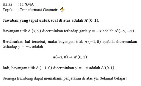 Tentukan bayangan hasil pencerminan terhadap garis... - Roboguru - wintechmobiles.com