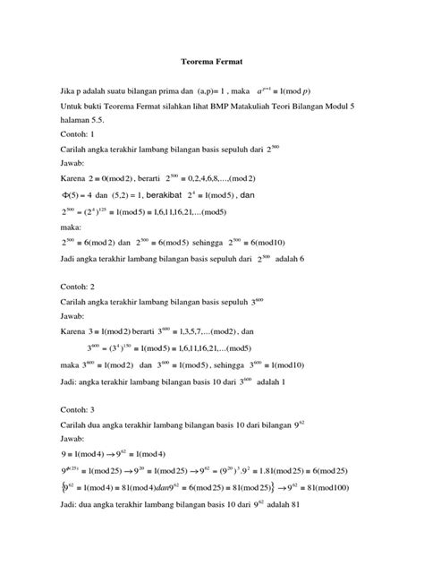 Teorema Fermat dan Contoh Soal | PDF - Scribd - wintechmobiles.com