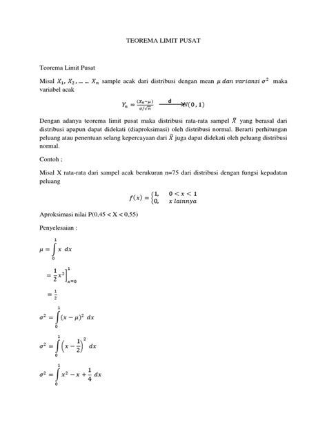 Teorema Limit Pusat dan Estimator Statistik | PDF - Scribd - wintechmobiles.com